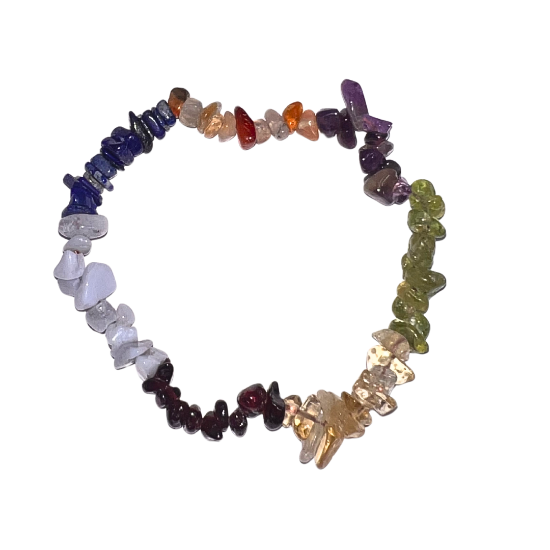 7 Chakra Chip Bracelet - Healing Stones for Balance & Energy Alignment