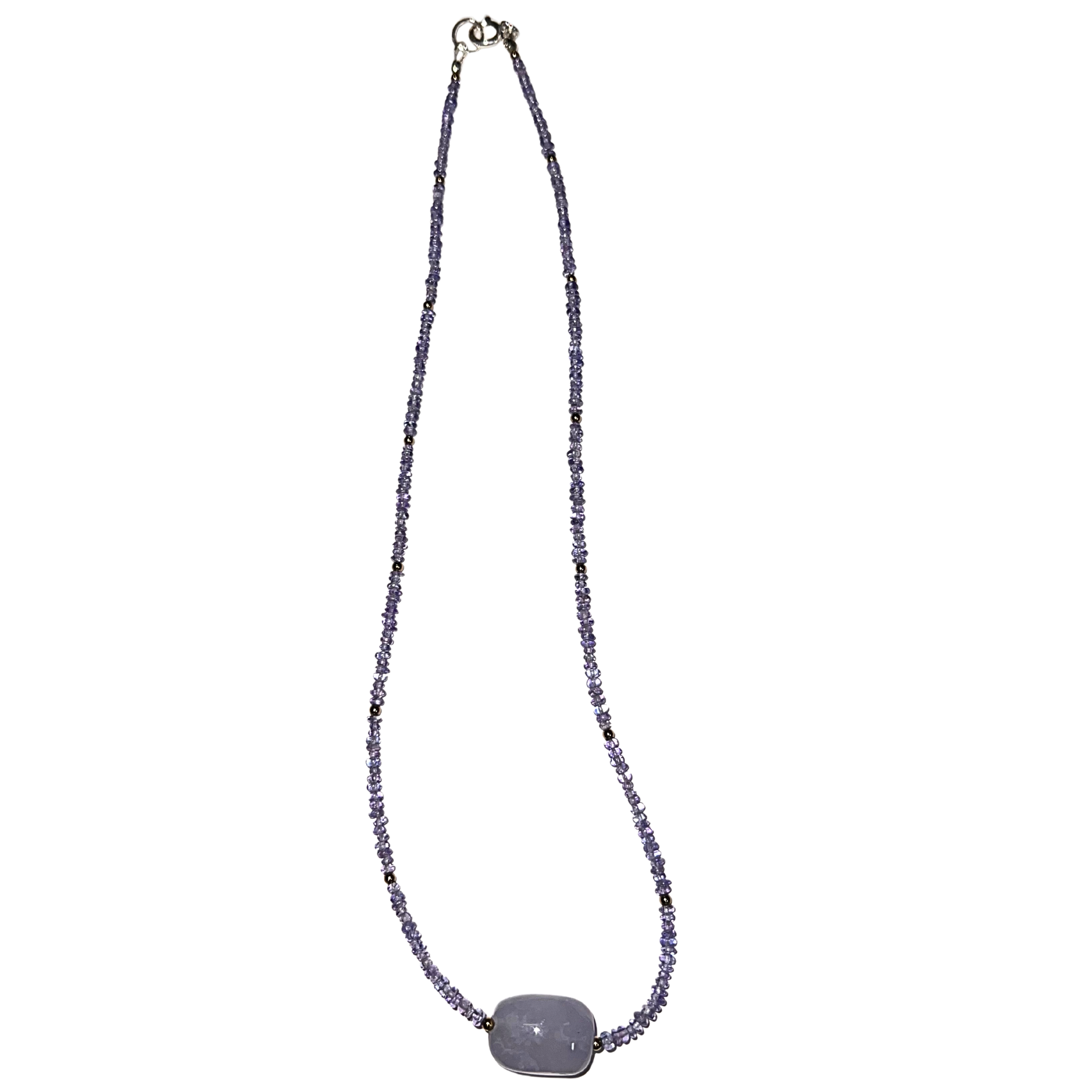 Tanzanite + Chaledony + Gold Hematite