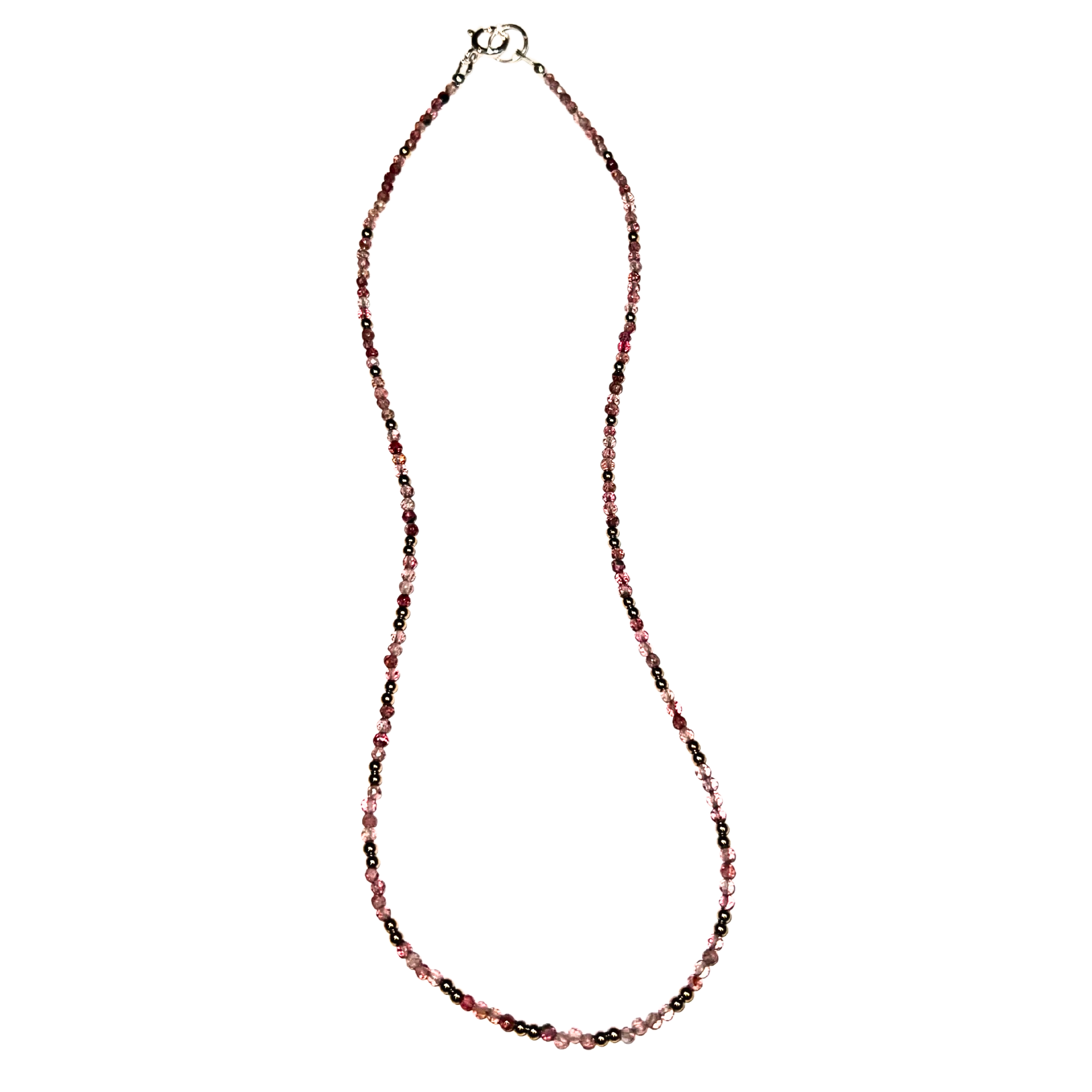 Pink Tourmaline + Gold Hematite