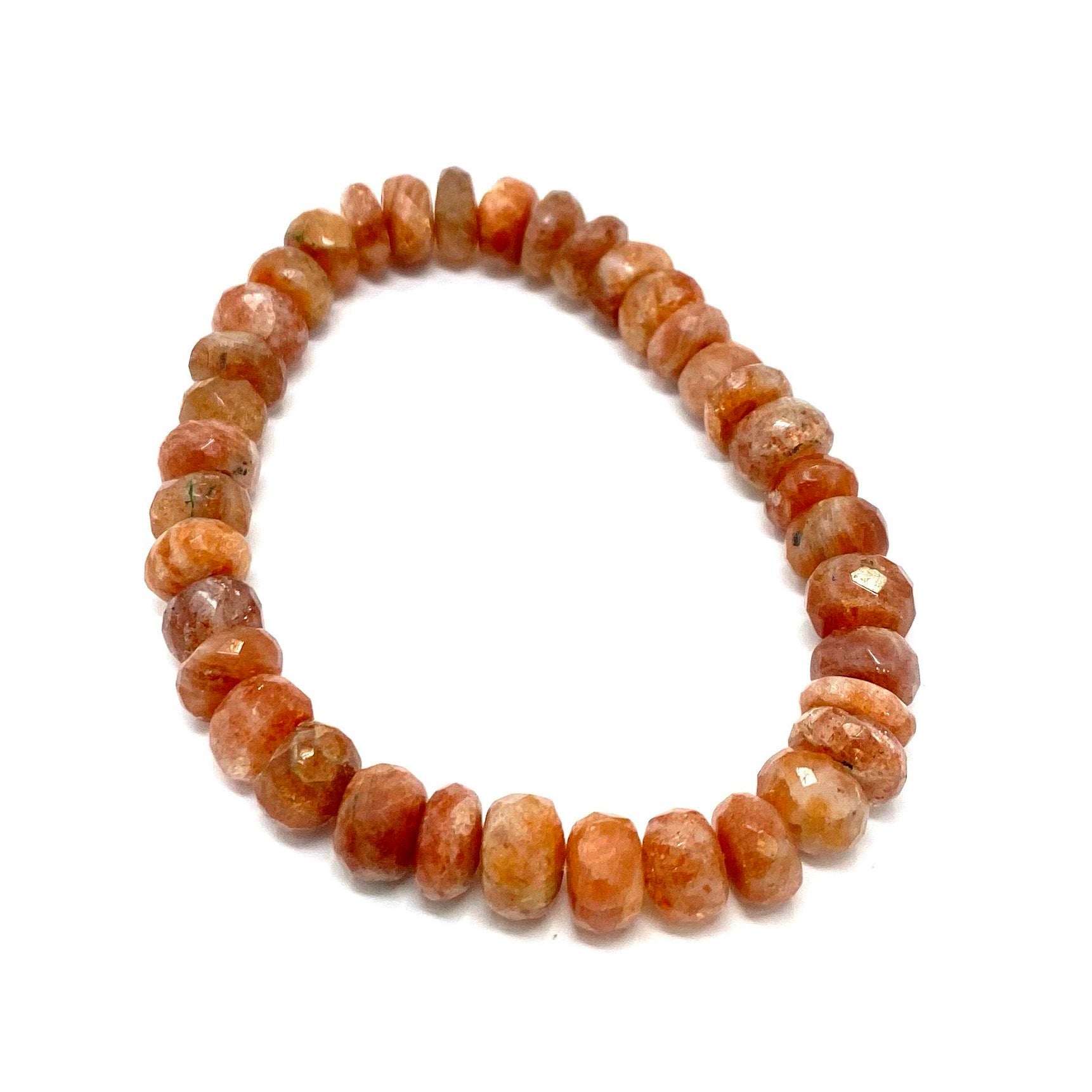 Sunstone Bracelet AA Faceted Rondelle 8mm