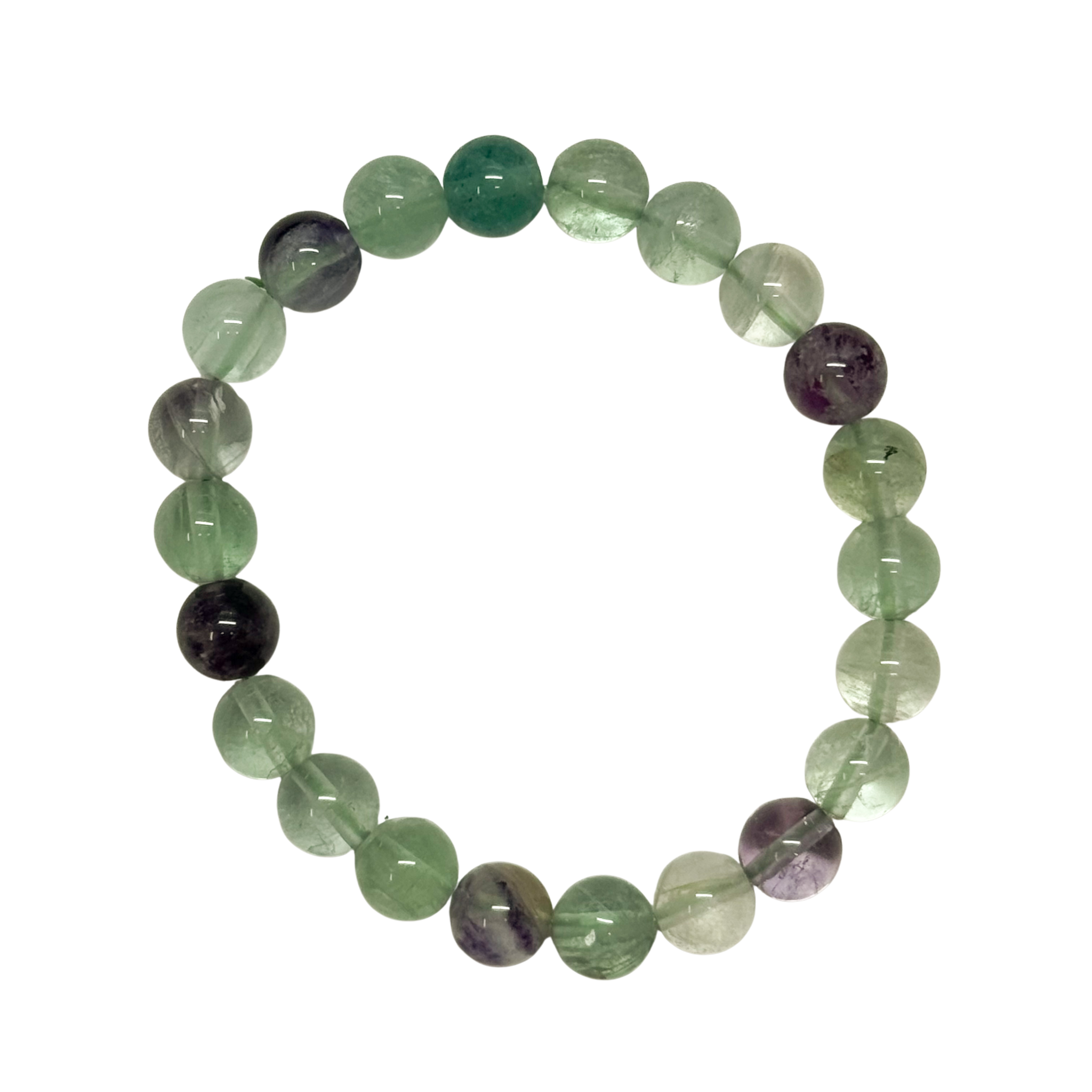 Genuine Fluorite Bracelet - 8mm Mental Clarity, Focus & Spiritual Protection