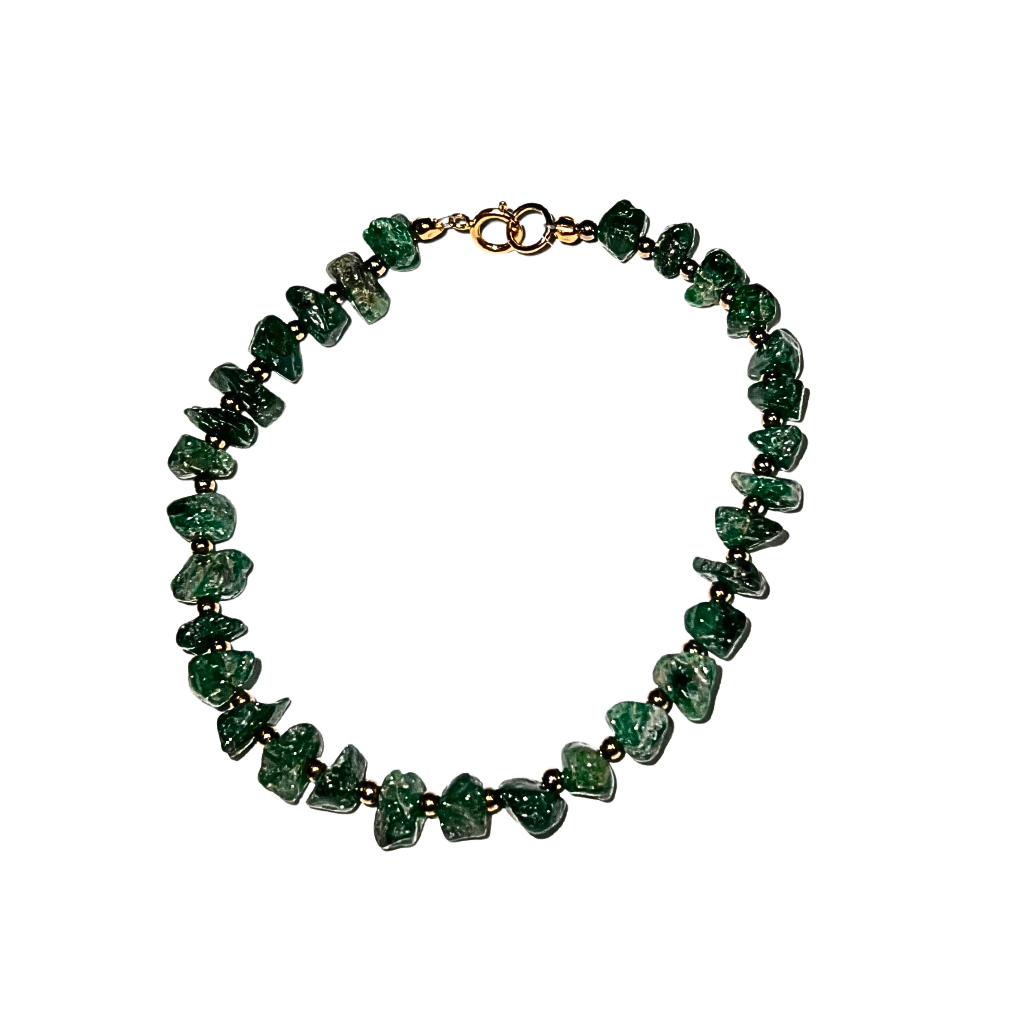 Emerald + Gold Hematite Bracelet