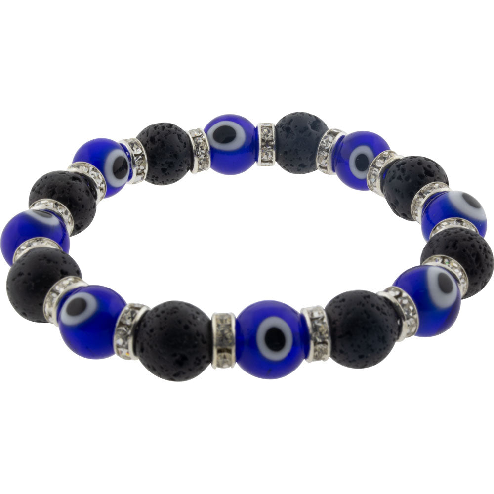 Evil Eye Lava Stone Bracelet
