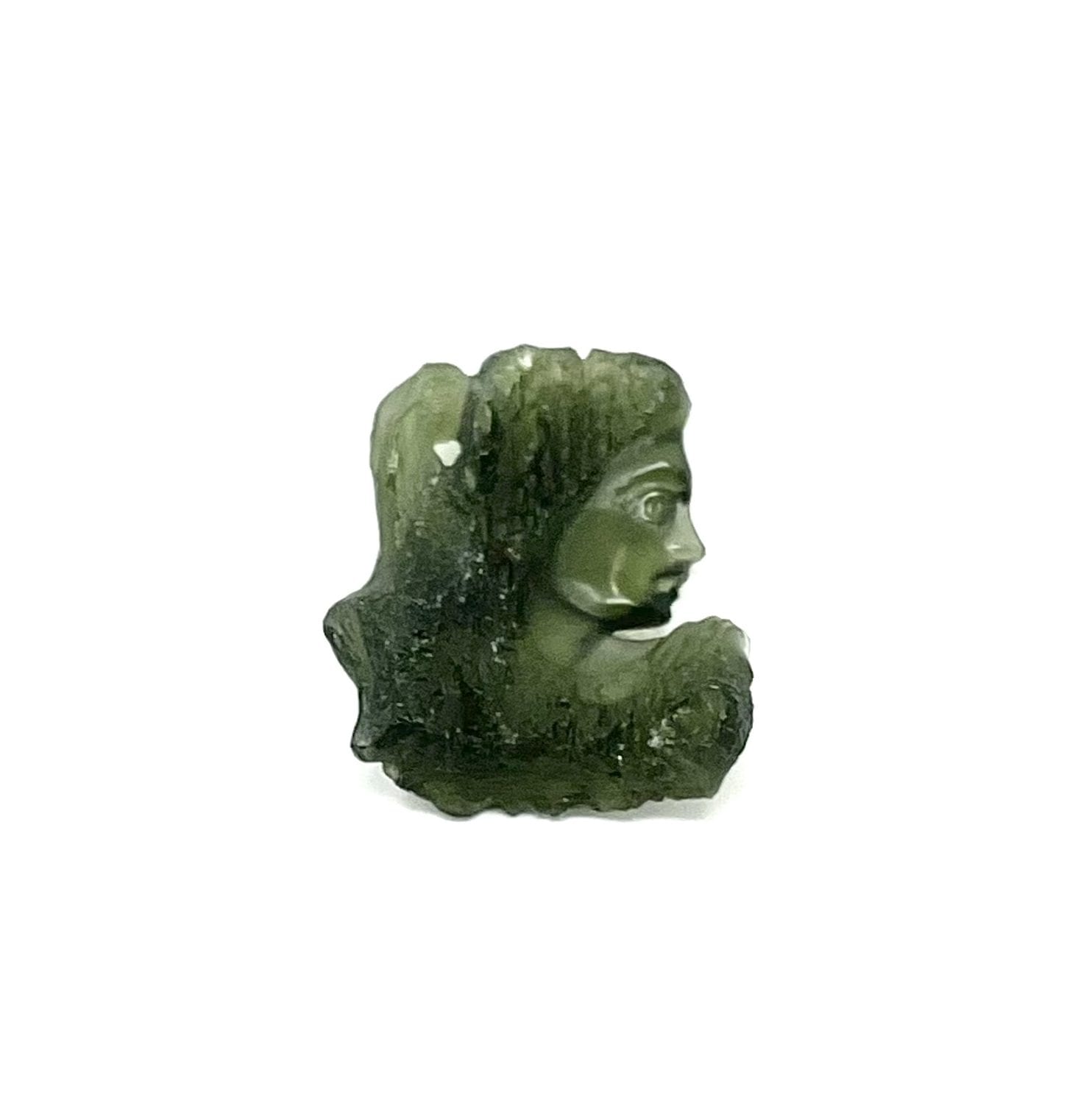 Moldavite Hand Carved Face
