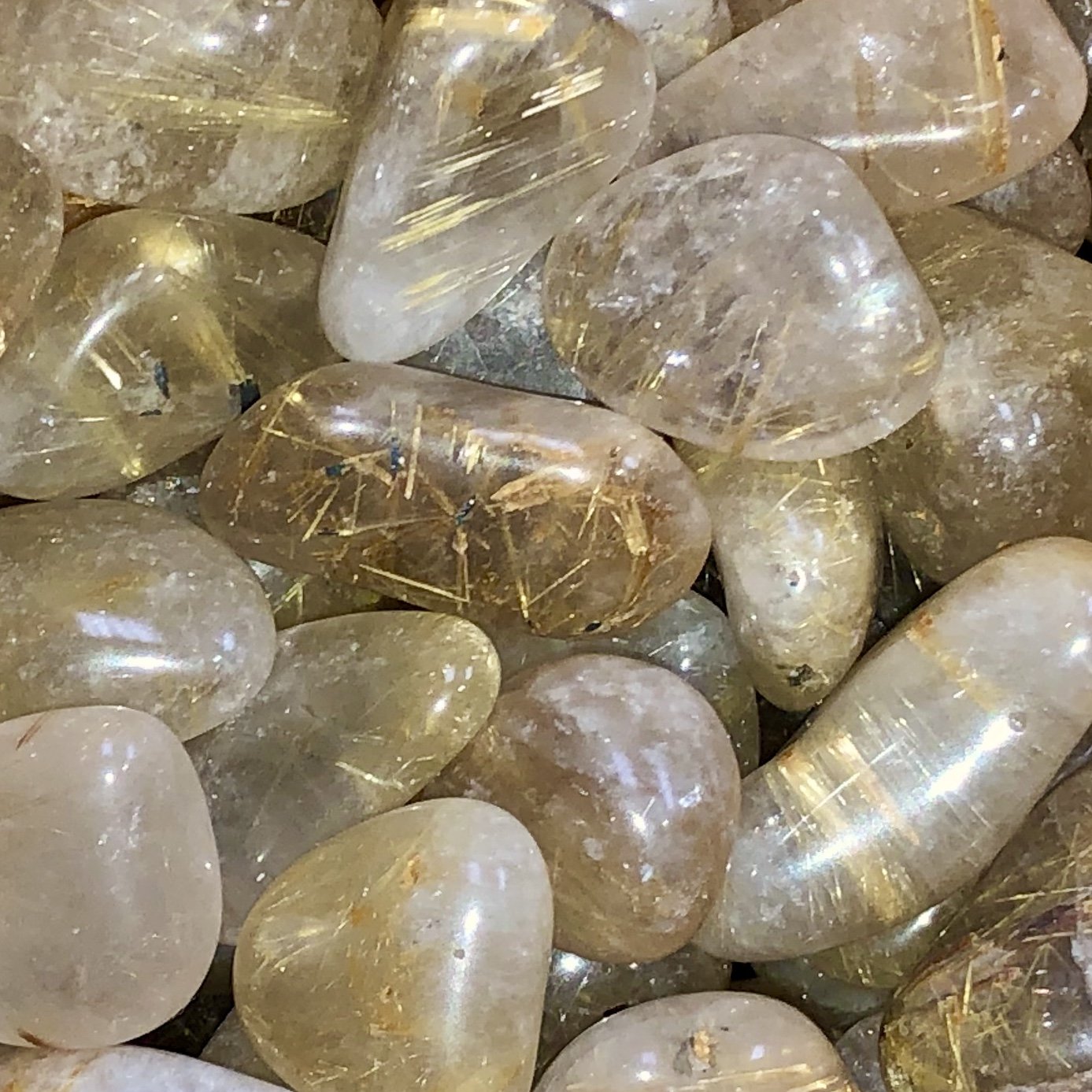 Rutilated Quartz Tumbled Stone